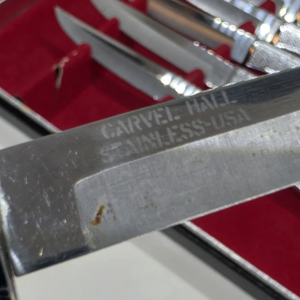 Vintage Carvel Hall Set of 6 Stainless Steel Steak Knives Dining